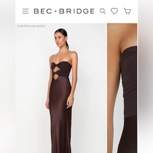 Bec + Bridge Halle Chocolate Strapless Dress